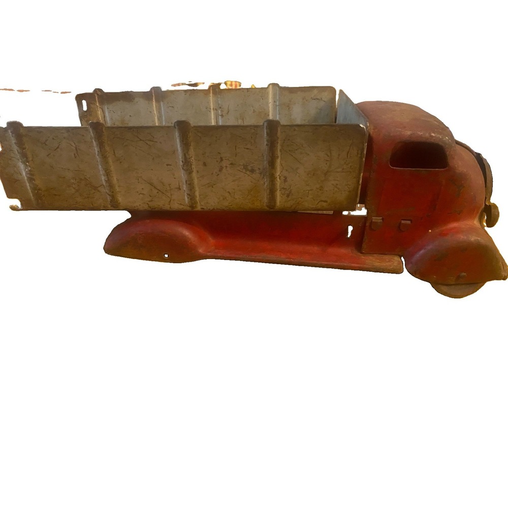 VTG 1930's Marx Steel Original Dump truck Wooden Wheels Missing Back Wheels-Rare - Picture 5 of 5